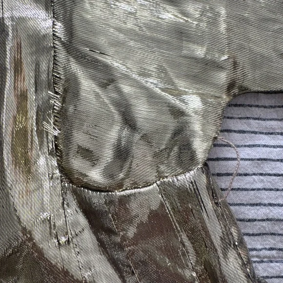 *ARCHIVE* RHODE Gold Lamè Ella Mini Dress Size S/M DEFECTS NEEDS WORK - Picture 11 of 13